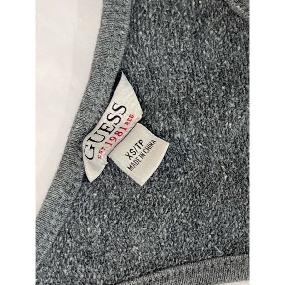 Guess Vneck Racerback Gray Knit Drop Waist Sleeveless Dress XS Coverup Beach - Picture 4 of 12